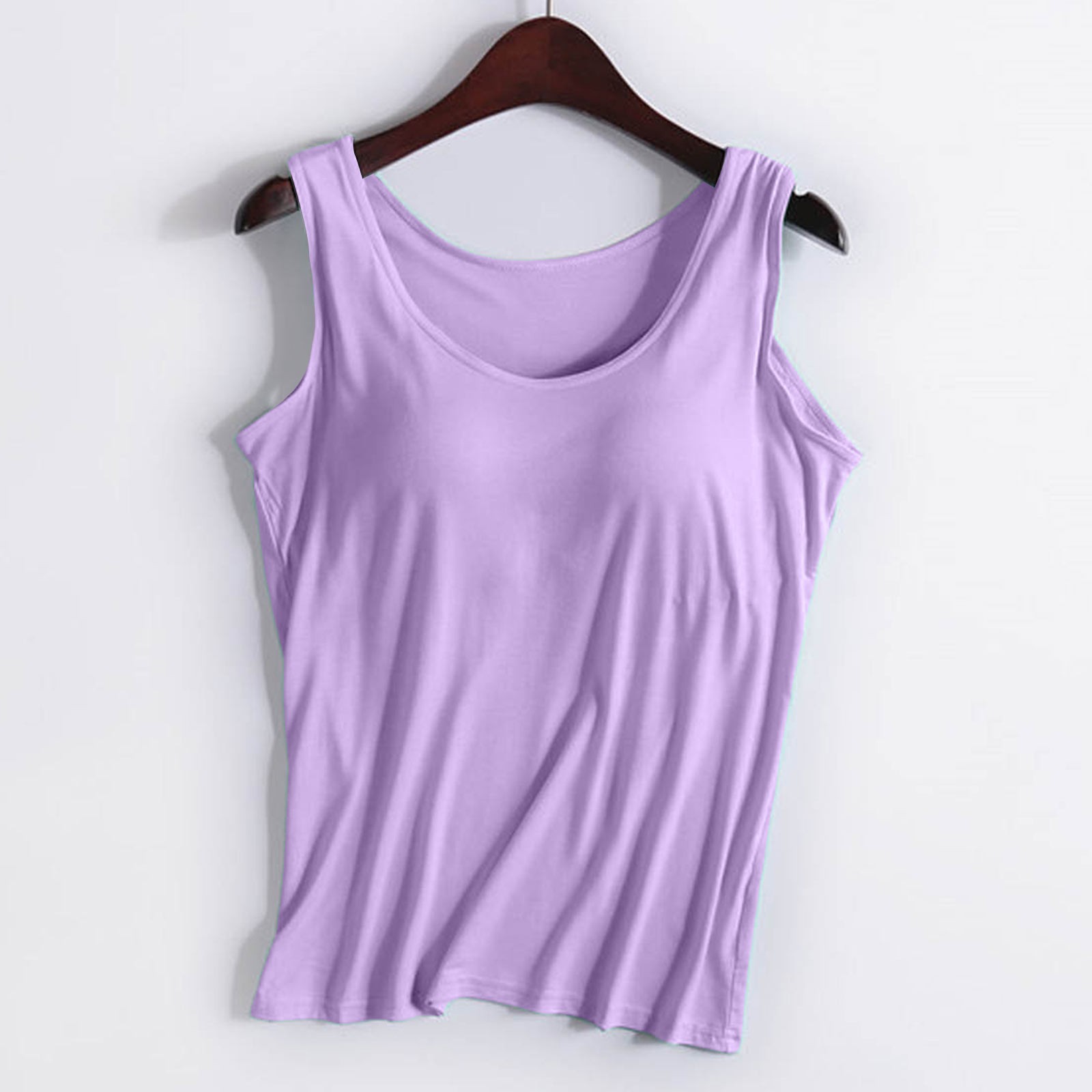 thumbnail image 2 of Camiseta sin mangas con tirantes y relleno en el pecho, sin aros, para yoga y deporte - Poliéster, diseño acanalado, adecuada para ocasiones deportivas informales., 2 of 4